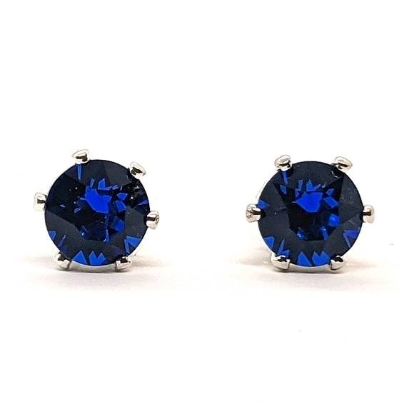 Swarovski Jewelry - Crystals by Swarovski~ Sapphire Blue Classic Stud Earrings Sterling Silver Ovrly